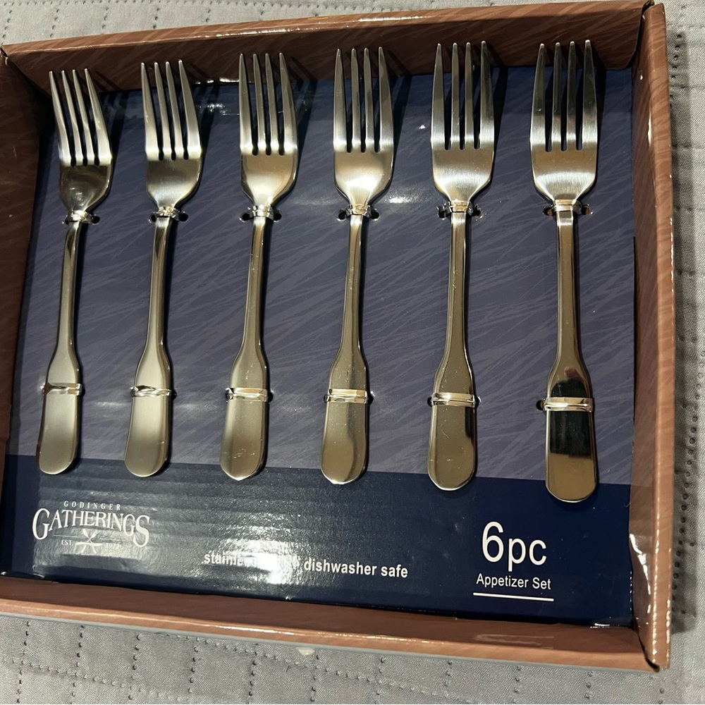 Godinger NEW 6-Piece Appetizer Fork Set